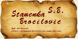 Stamenka Broćilović vizit kartica